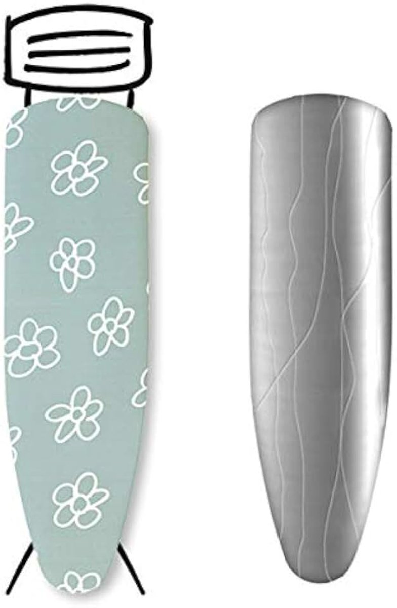 | Strijkplankhoes met stoom Molton (kleur: bloemen groen) (L)