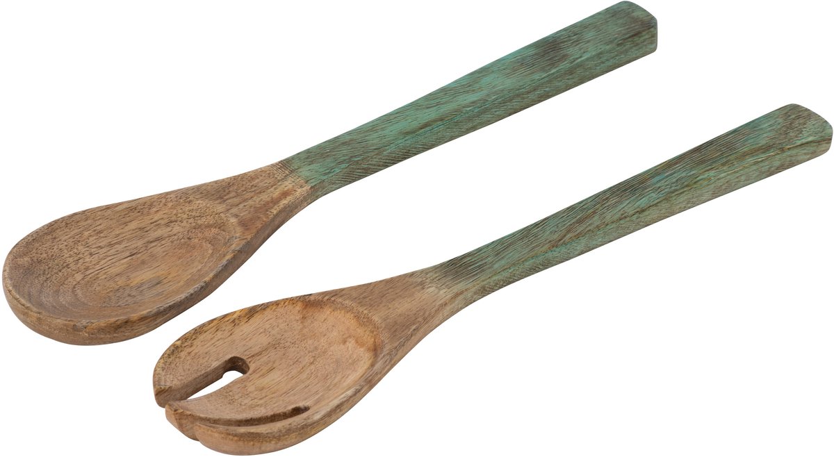 J-Line saladebestek - hout - donkergroen