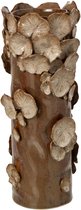 J-Line Cilindervaas Mushrooms - steengoed - bruin/beige - small
