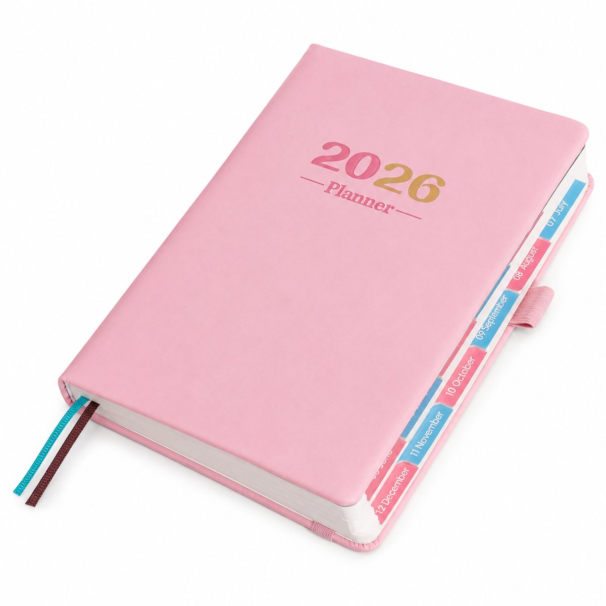 Dagplanner 2026 - A5 Weekplanner - 15x21 cm - Inclusief Tijdvakken en Losse Bladen - Werk- en Studieplanner - Roze
