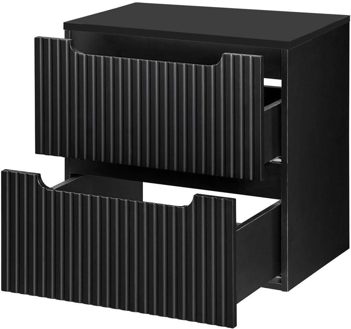 Badkamermeubel wastafelonderkast - Zwarte kast lades - Badkamer opbergen - Softclose systeem - 60 cm breed - Zwart
