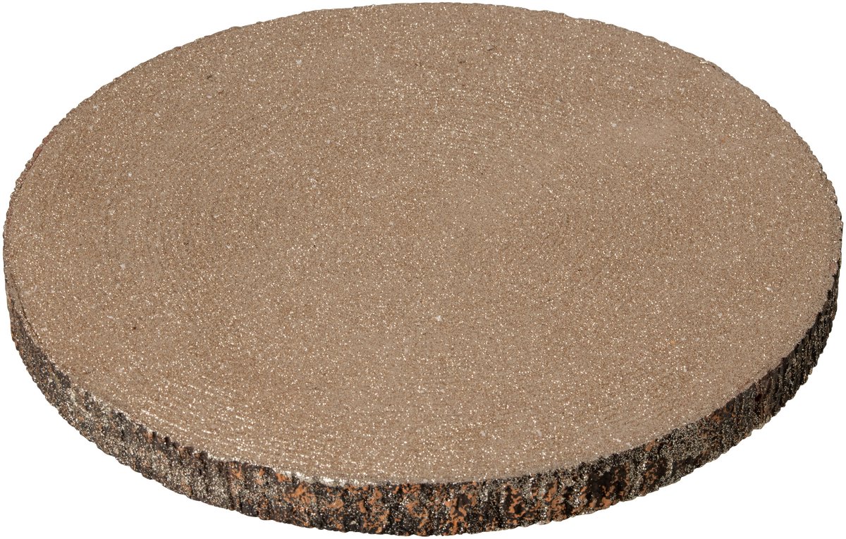 J-Line Decoratief dienblad met glitters - boomschors - bruin - large