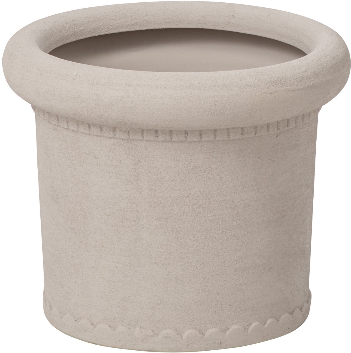 J-Line Bloempot - steengoed - wit - medium