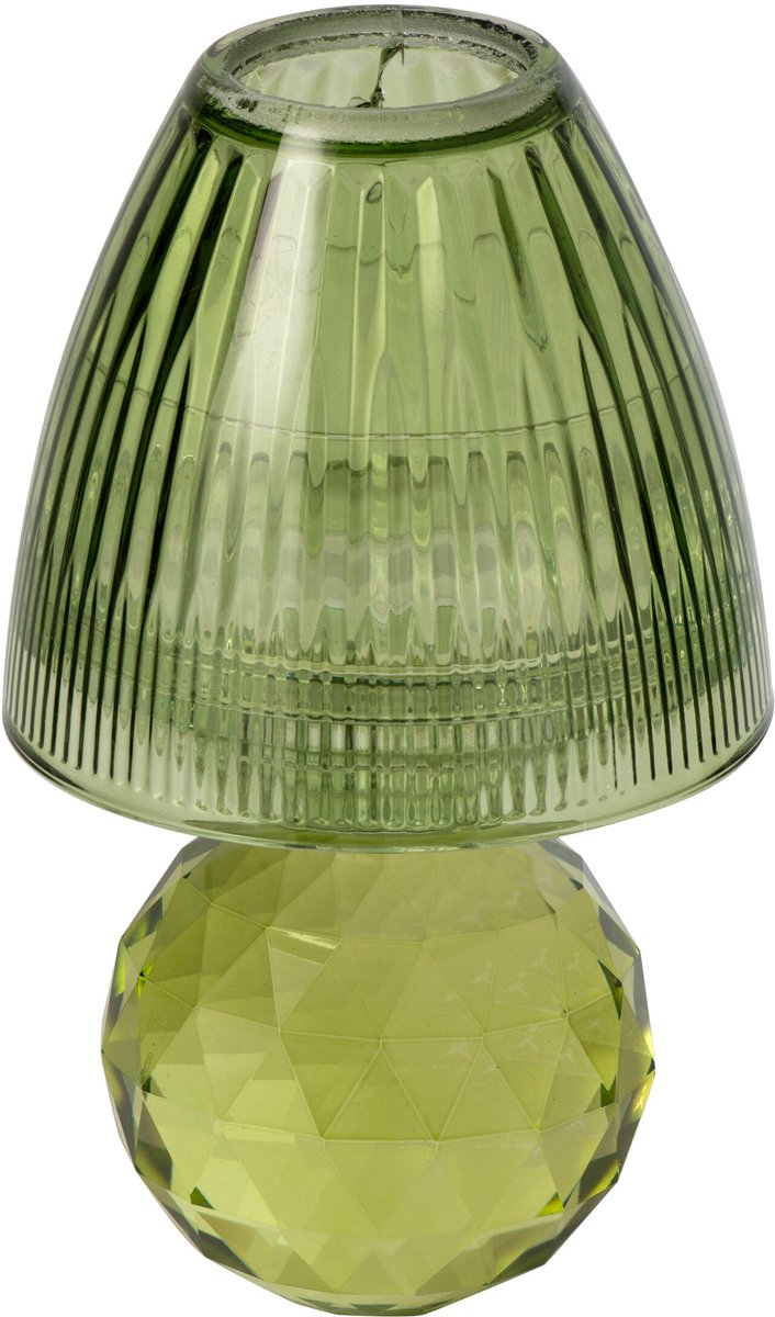 J-Line Windlicht - kristal - groen