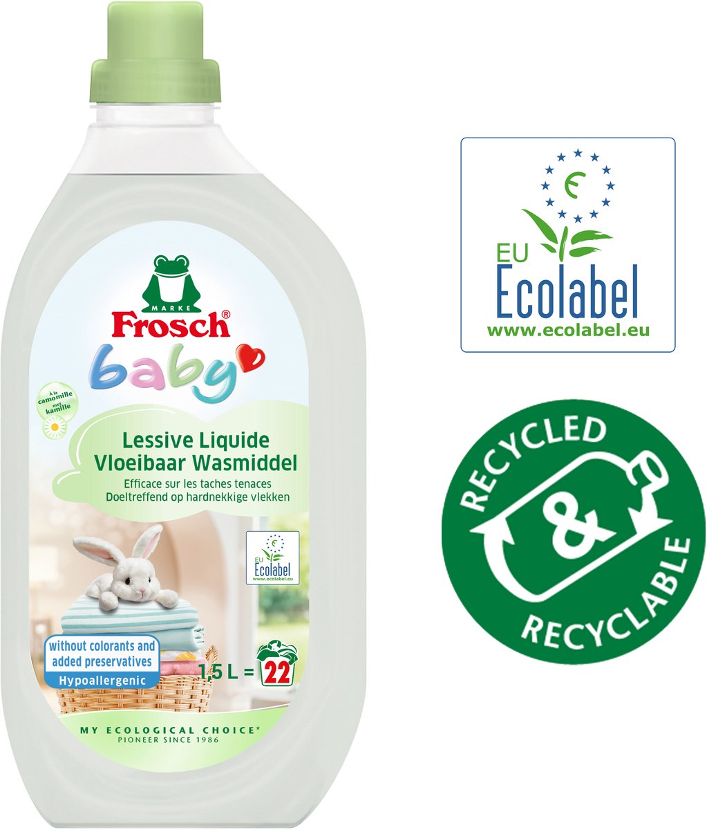 Frosch Geconcentreerd Wasmiddel Baby - 5 x 1,5 L - 110 Wasbeurten