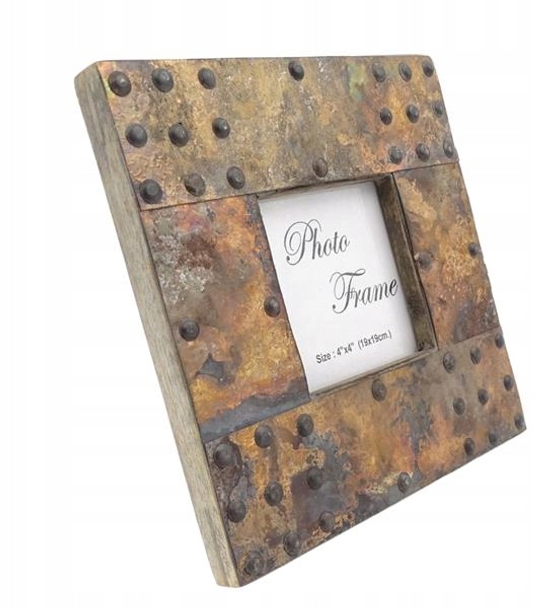 Houten fotolijst 10x10cm met metalen inleg - 20x20cm