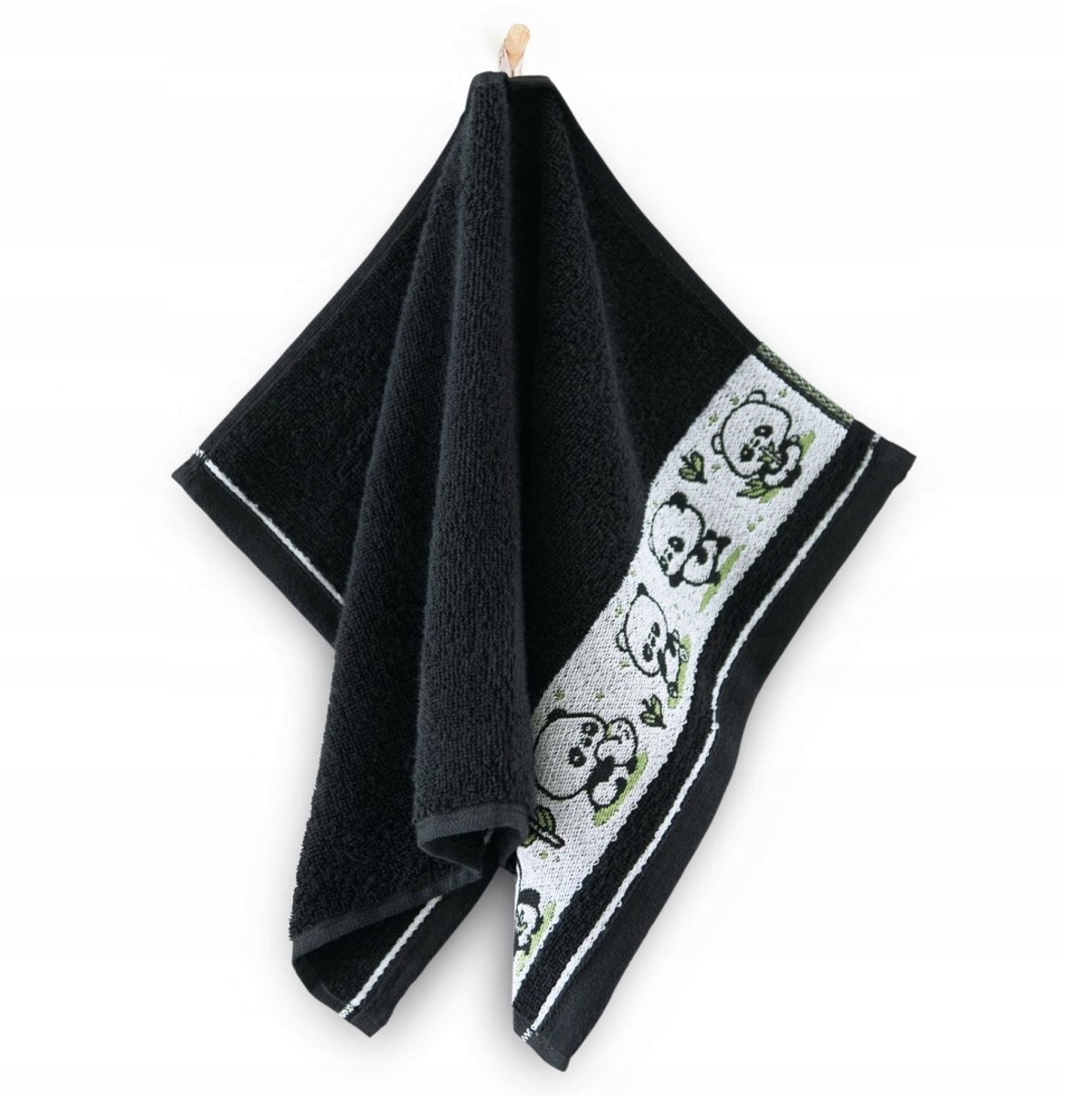Kinderhanddoek Zwoltex Panda Zwart 30x50cm