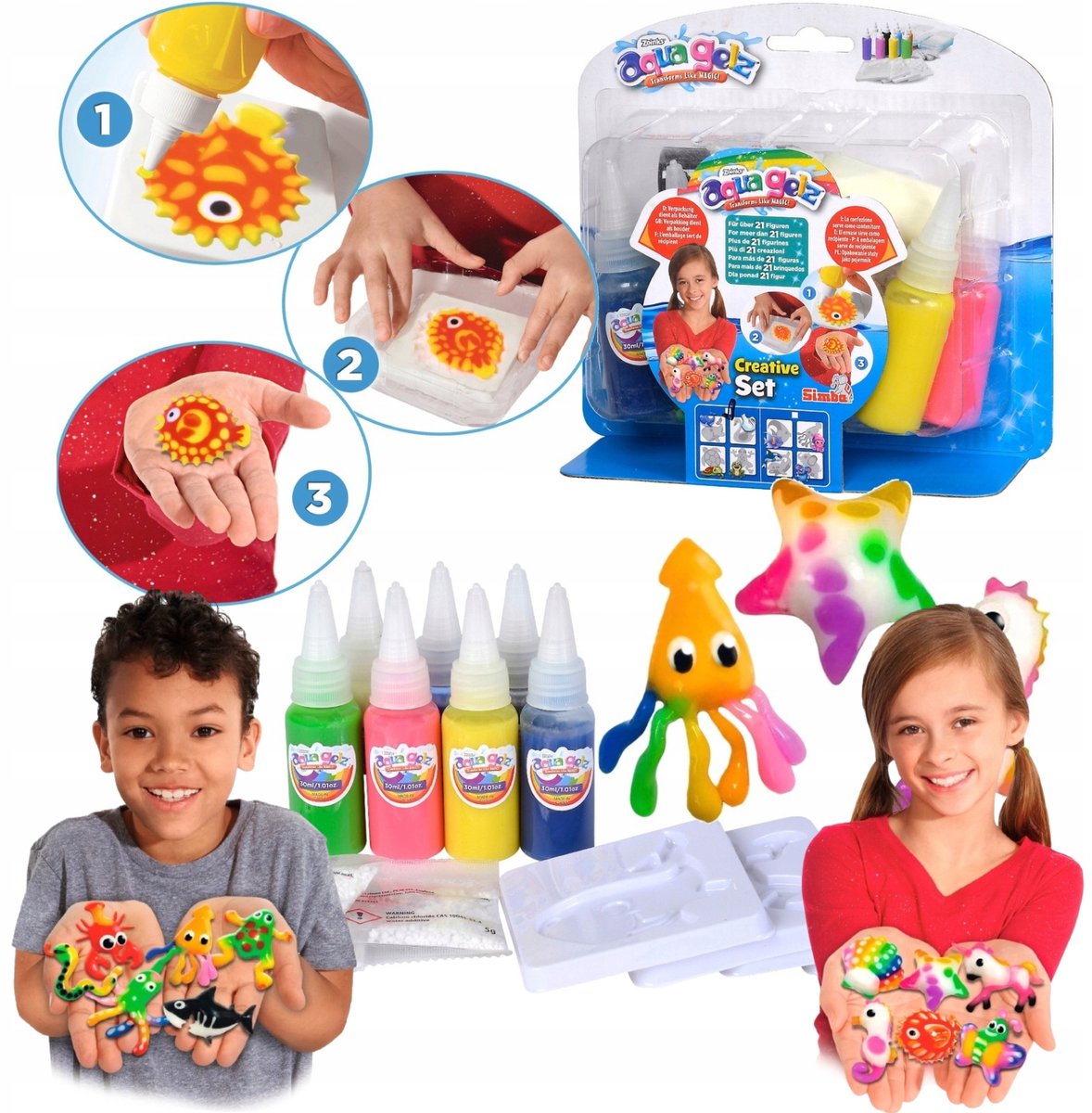 Simba Aqua Gelz Knutselset - 7 Kleuren Gel & Vormpjes