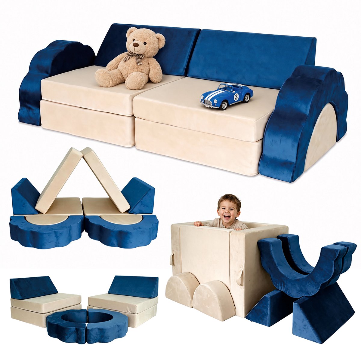 Speelbank - kinderen - 10-delig - blauw