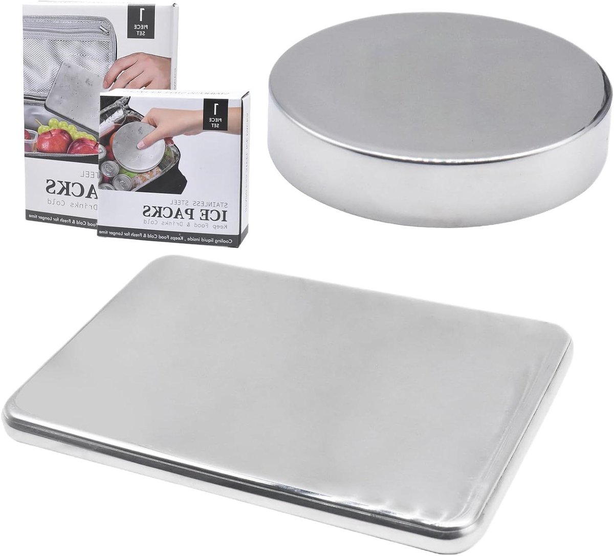 Koelblokken - Herbruikbare ijspakken - Voedsel koel houden - Lekvrije hygiëne - Compact formaat - Zilverkleurig