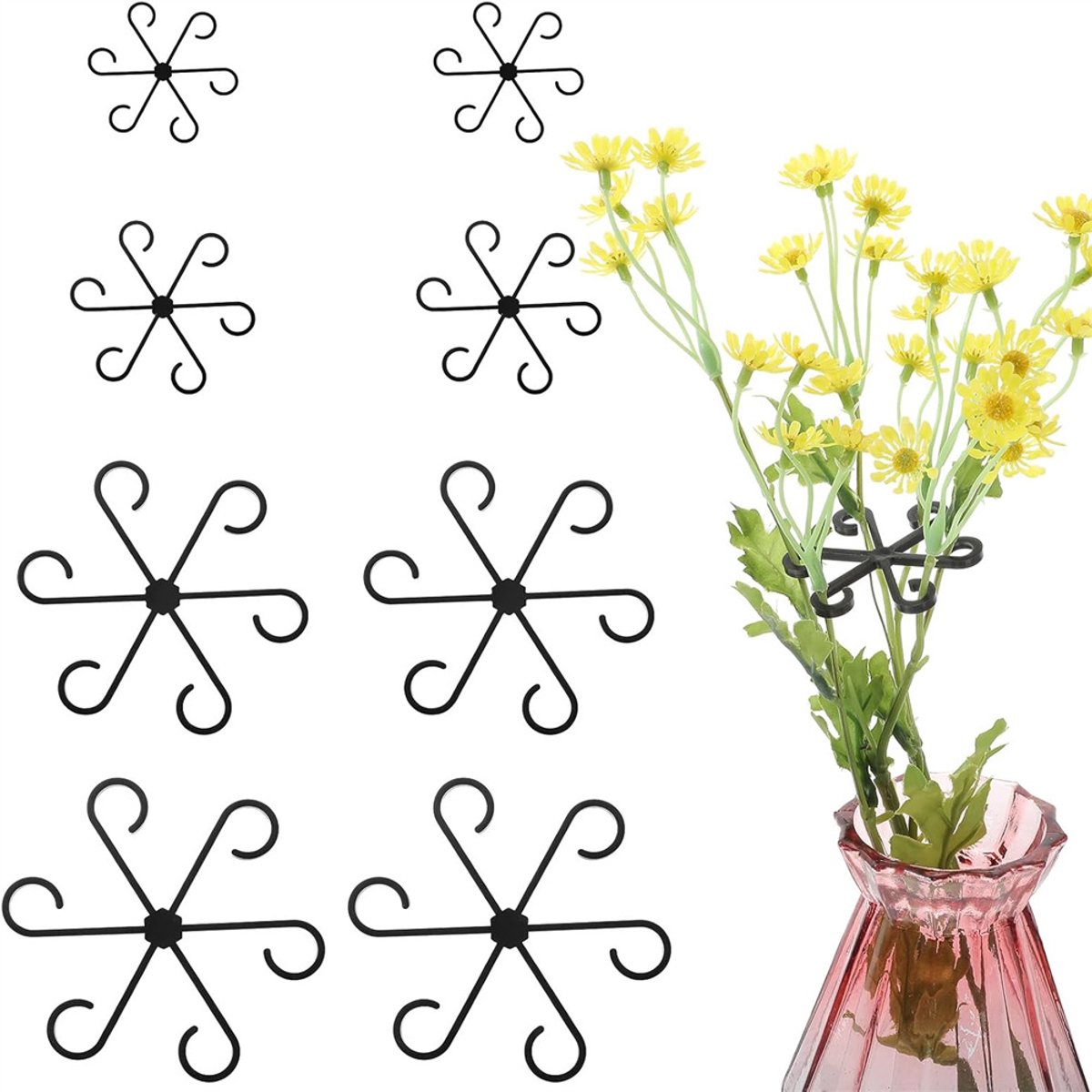 8 stuks Klimmen Kamerplant Stengelsteunen, Plastic Plantenklimmers, Stengelhouders, Herbruikbare Plantenstamhaak, Groeiaccessoires voor Planten, Zwart