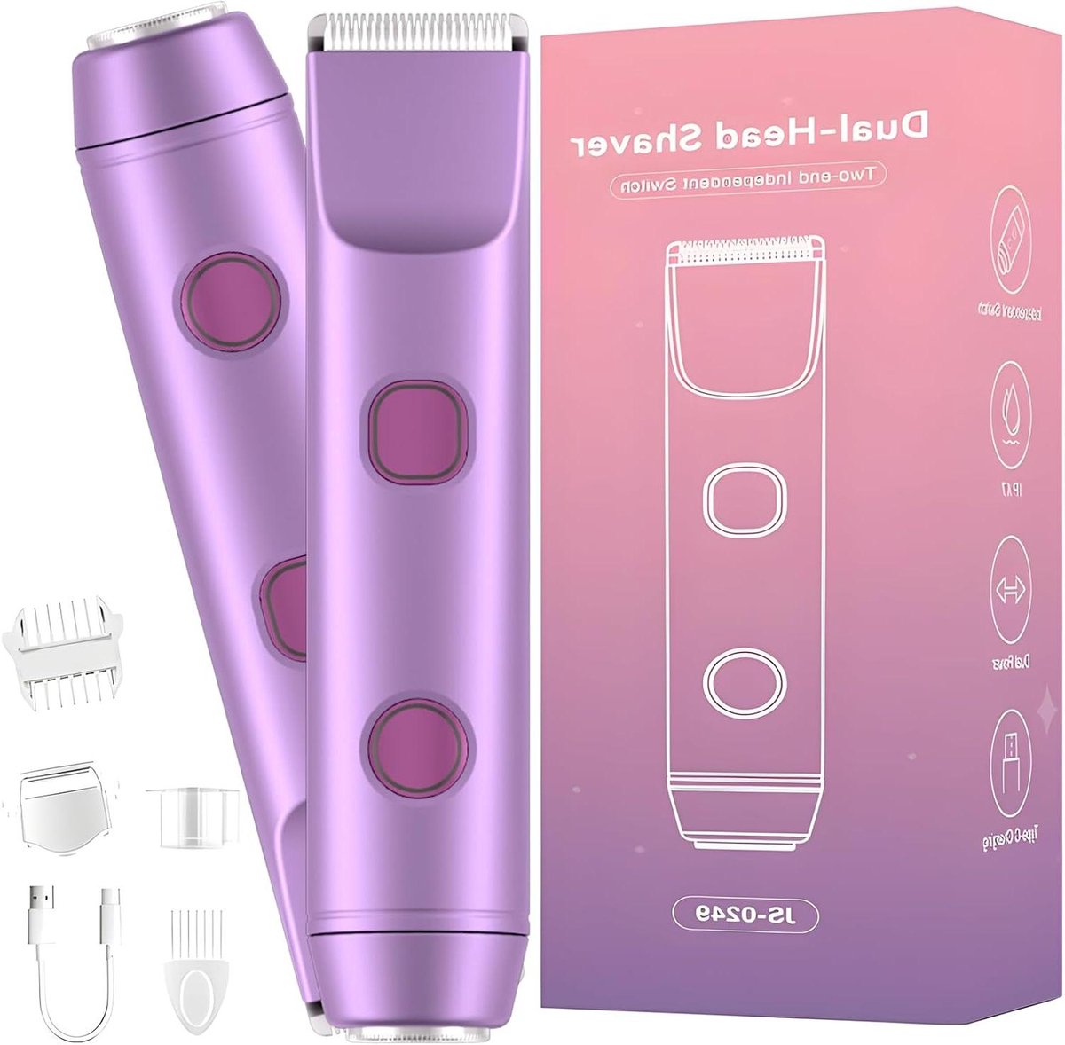 Damesontharingsapparaat 3-in-1 - Scheerapparaat Bikini - Gladde Huid - Dubbele Scheerkop - IPX7 Waterdicht - Wit