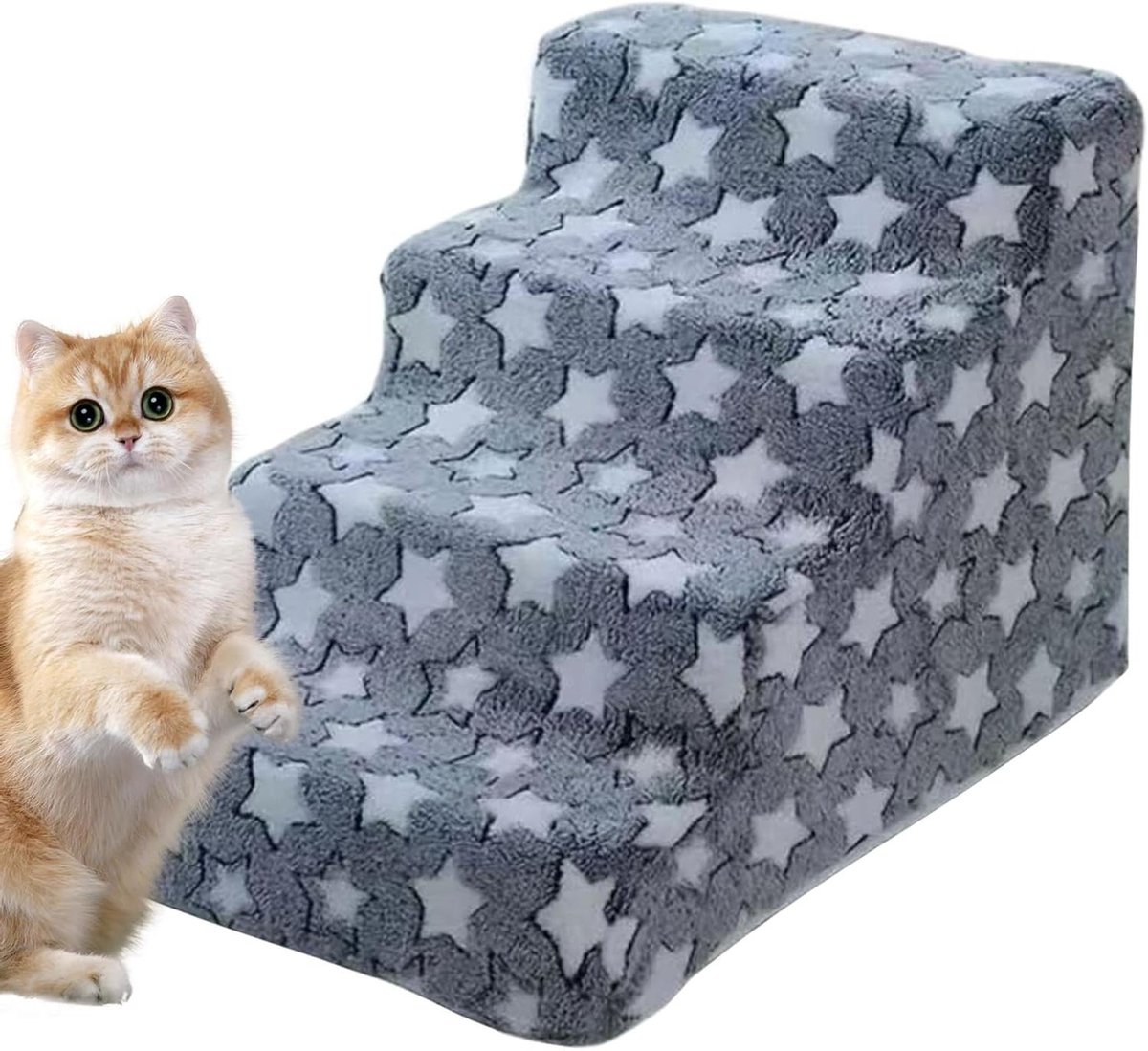 Honden Trap - Oploophelling Huisdier - Huisdier Hulp - Wasbaar Antislip Ontwerp - 54x37x39cm - Blauw