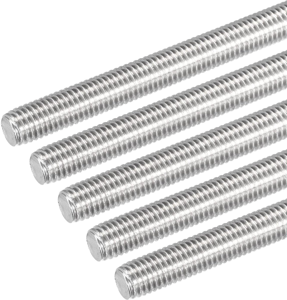 5 stuks M10 x 180 mm volledige draadstang 304 roestvrij staal rechtse schroefdraad stangbout klemmen en U-bouten
