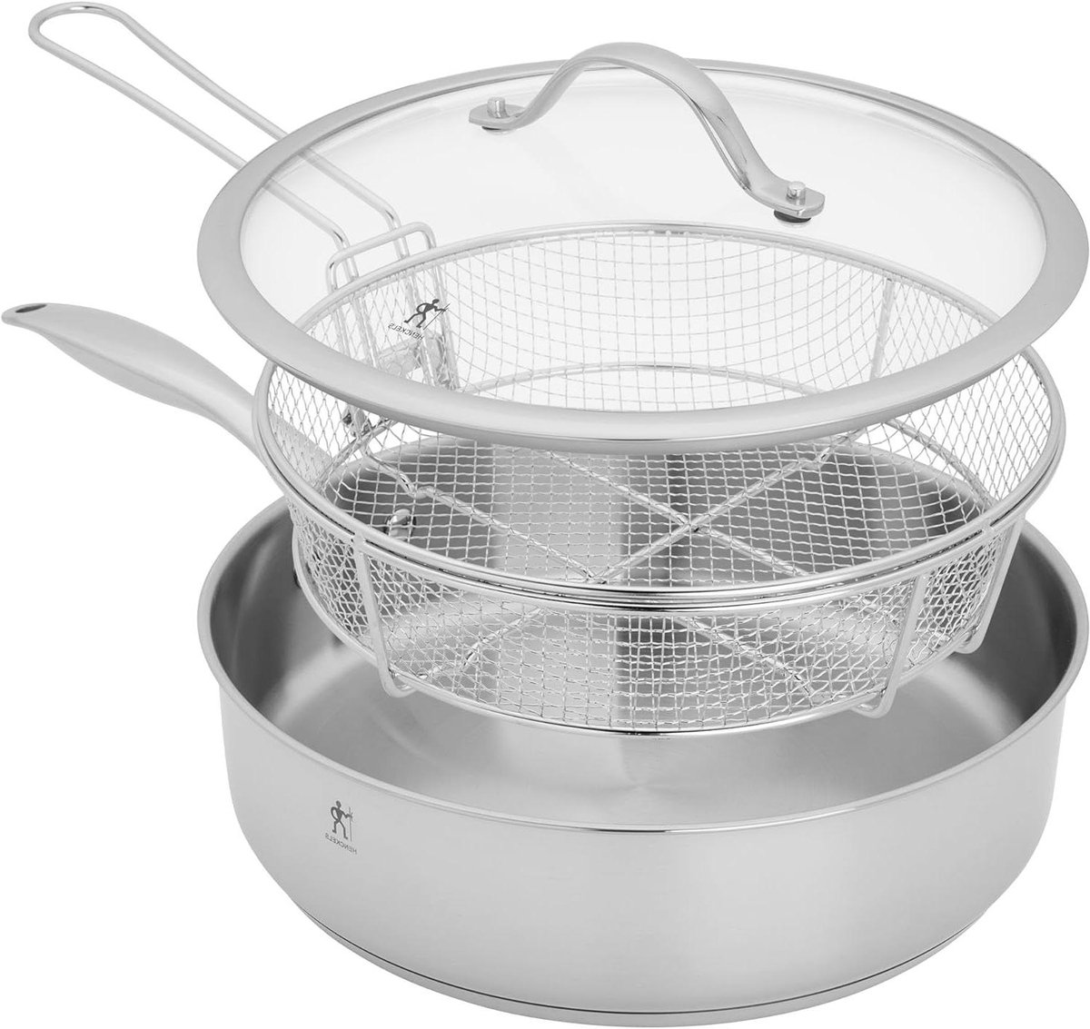 Roestvrijstalen Bakpan - Kookpan met Deksel - Gelijkmatig Koken - Drielaags Ingekapselde Basis - 5 Liter - Zilverkleurig