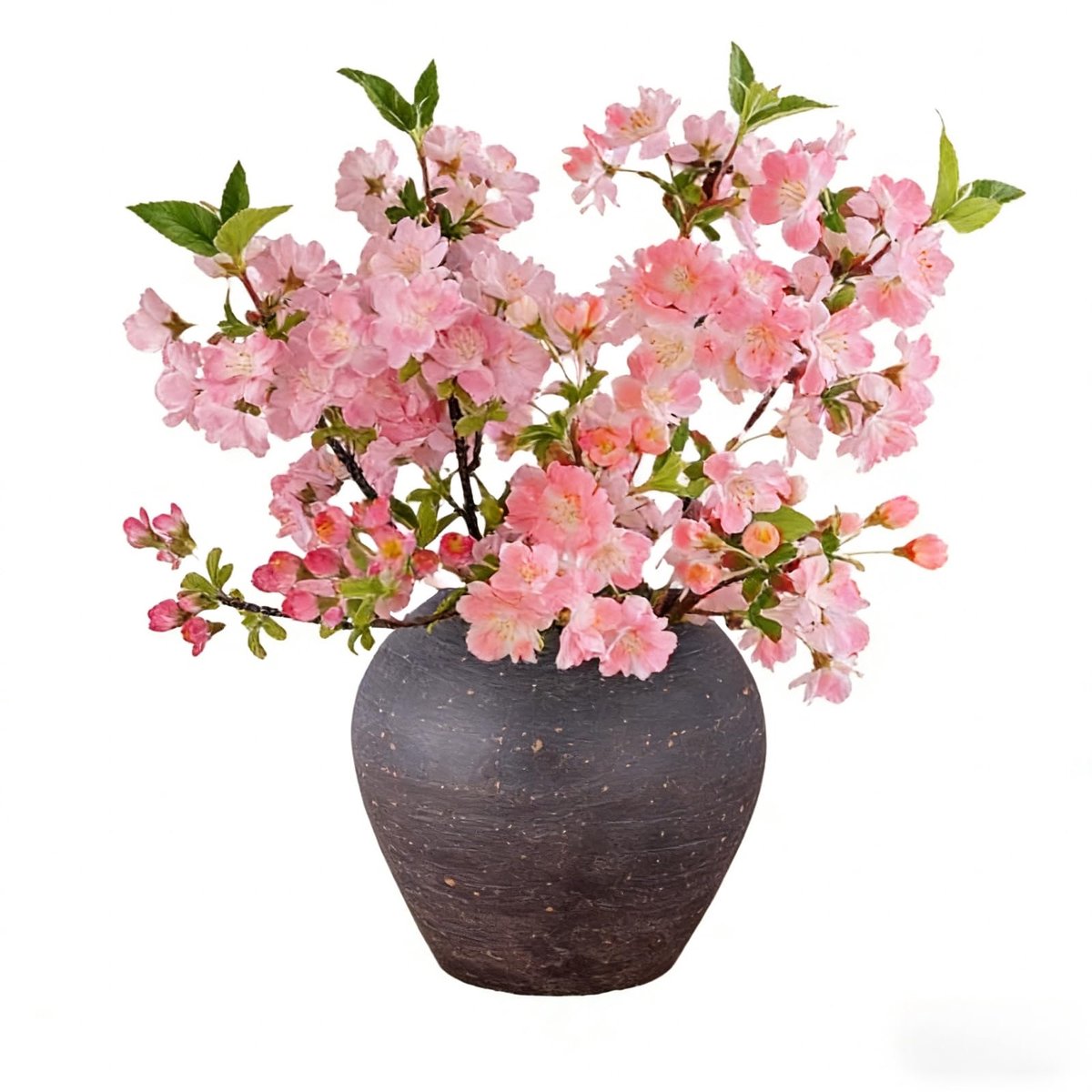 3 stuks kunstkersenbloesemstelen, 46 cm lange stelen, kunstzijde, perzikbloesem, takken, decoratie voor vazen, bruiloft, tafel, tuin, woondecoratie, roze