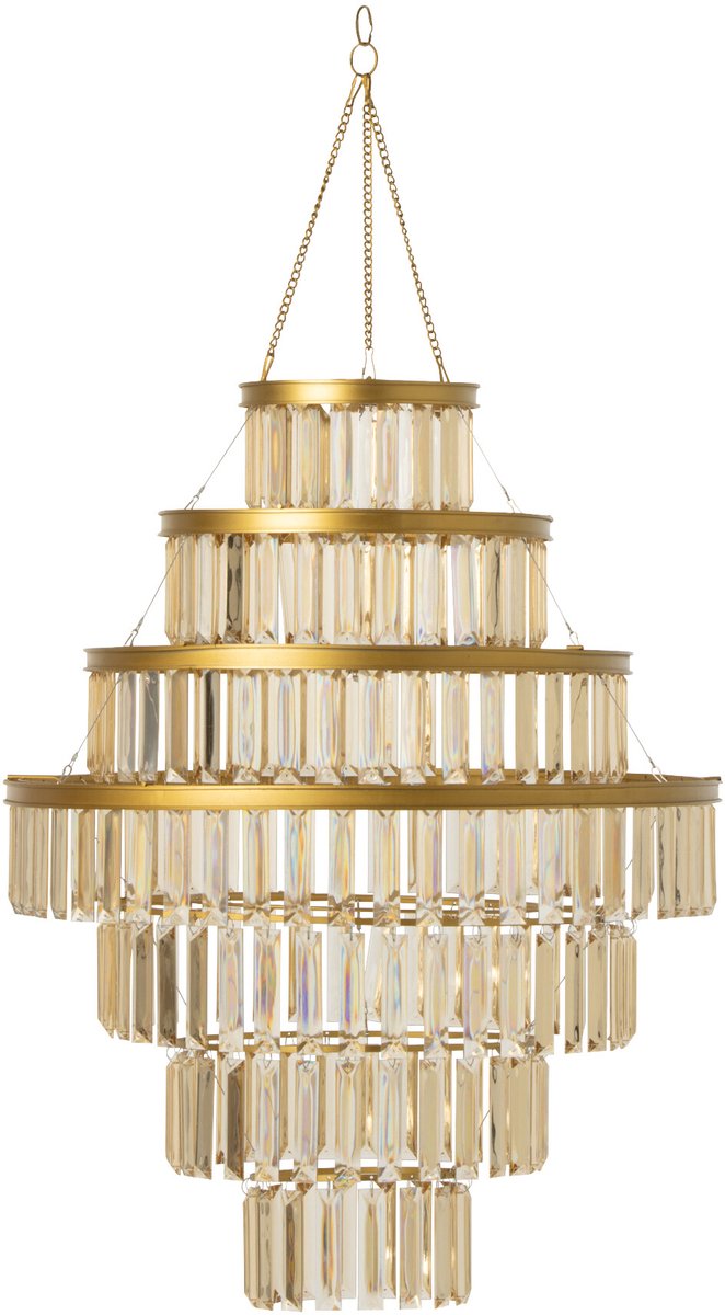 J-Line Moderne kroonluchterlampenkap - acryl - goud - small