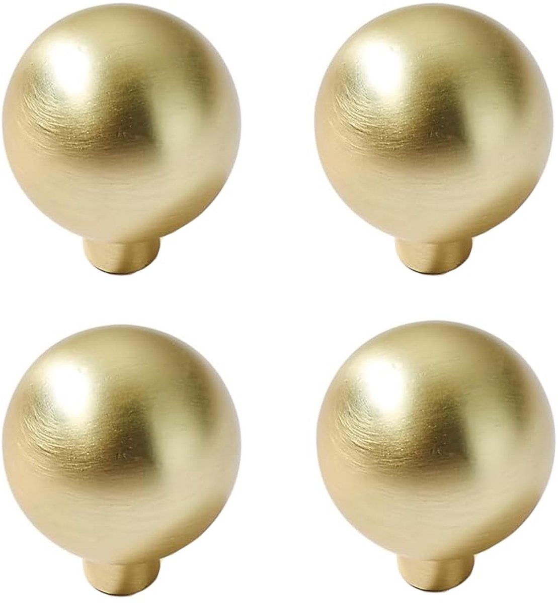 4 Stuks Goud deurknoppen, kastknoppen, kastdeurgrepen met één gat, gouden keukengrepen, ladeknoppen (Goud)