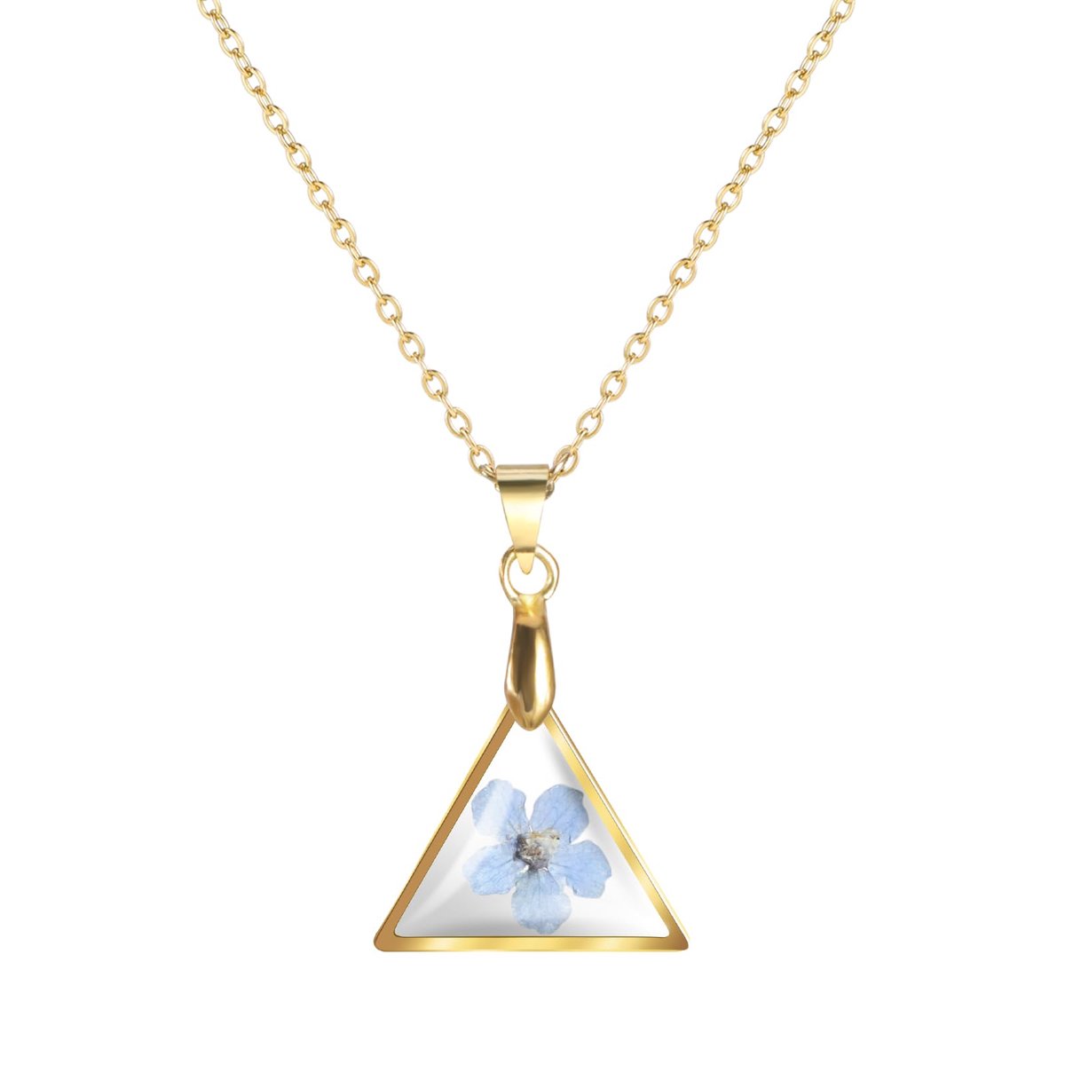 Geperste Bloemen Halsketting, Geboortemaand Bloemen Halsketting, Handgemaakte Kettingsieraden voor Vrouwen Meisjes