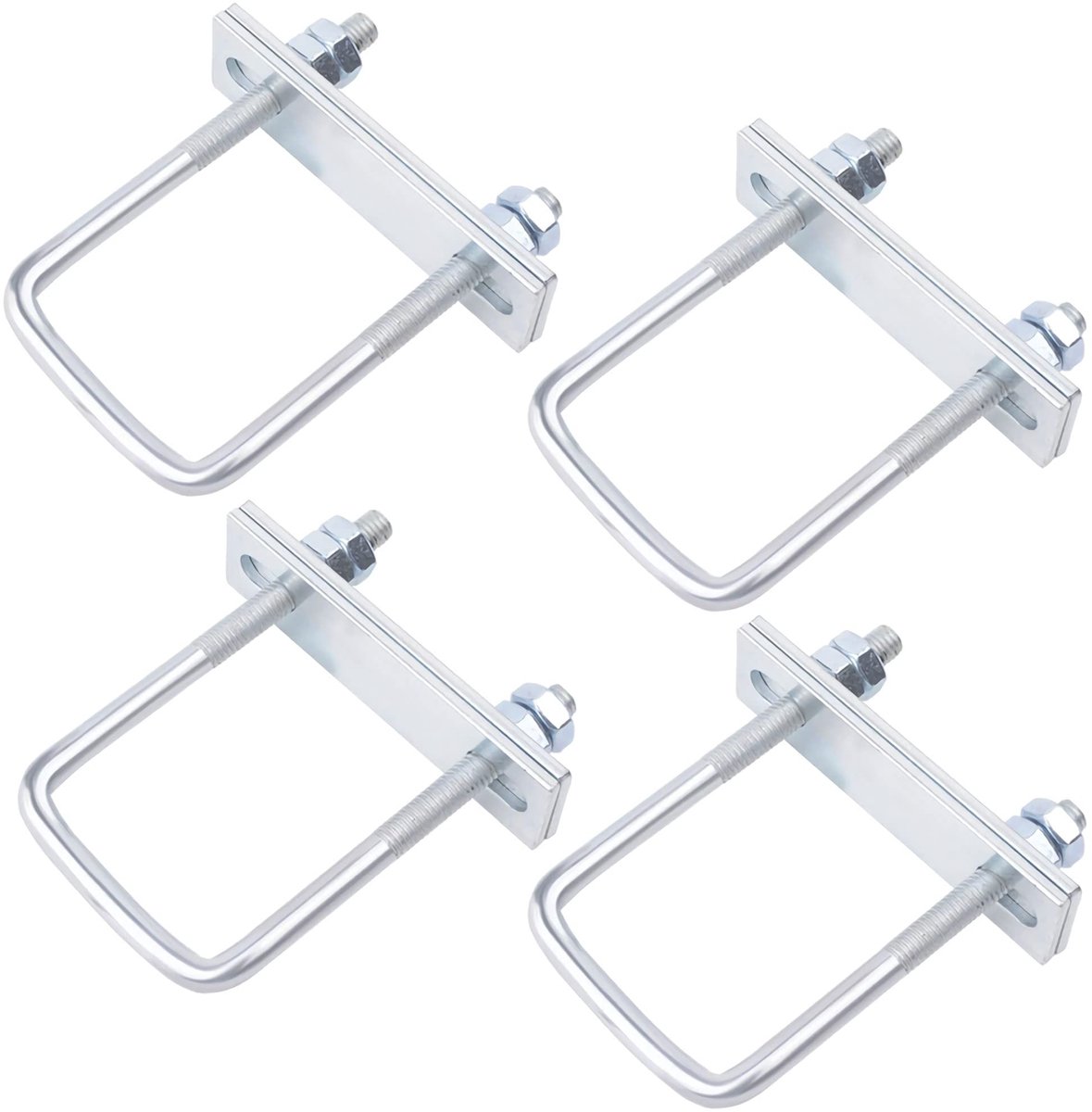 Bouten U-schroeven klemmen U-beugelsluiting 4 stuks vierkante bouten M8 schroefdraadbeugel met moer frame en sluitring voor werkplaats ronde stalen bouten ronde stalen beugel