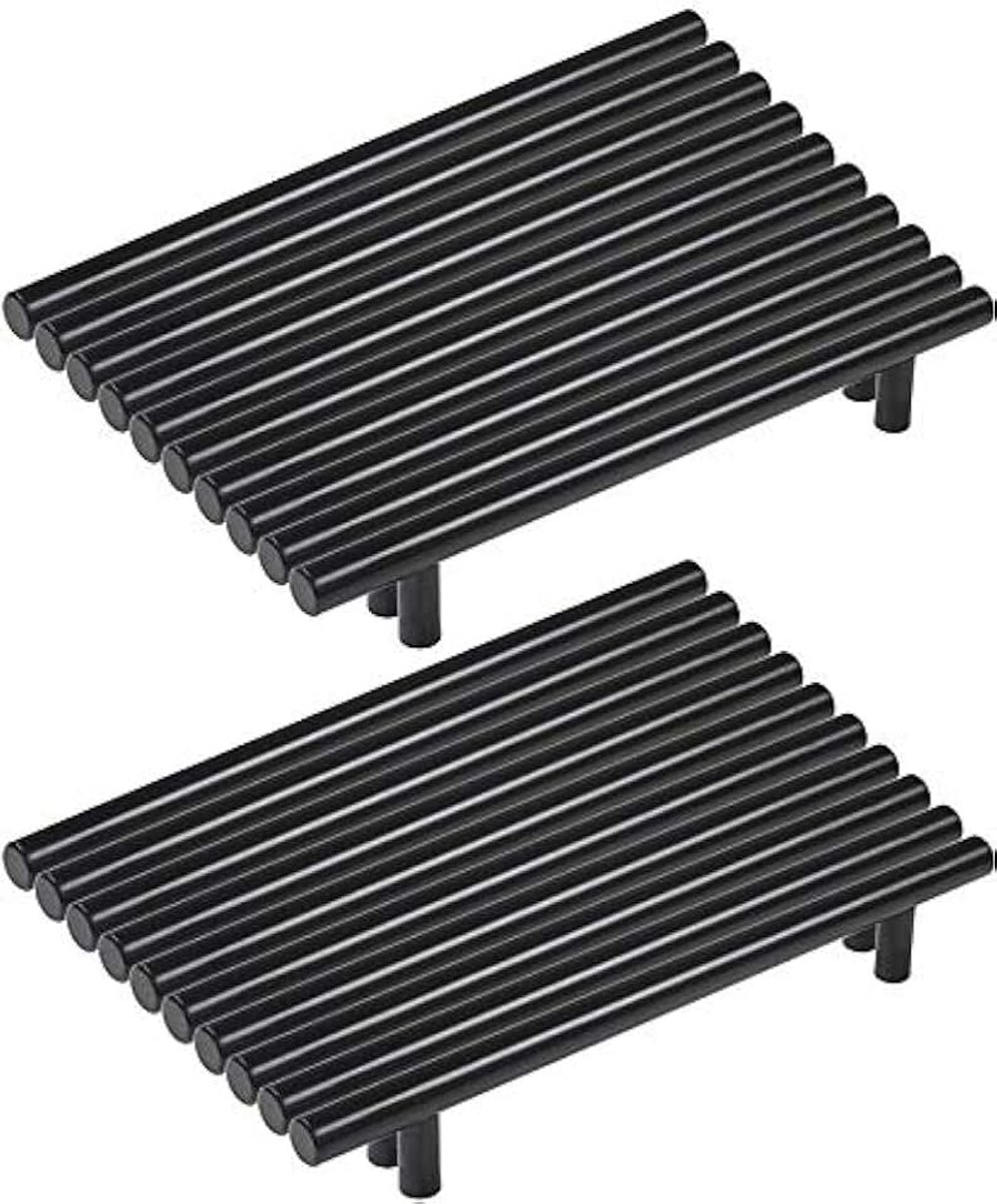 20 stuks meubelgrepen voor keuken, zwart, roestvrij staal, meubelgreep, zwart, T-stuk, bar, stok, keuken, Ø 12 mm (gat midden: 192 mm)