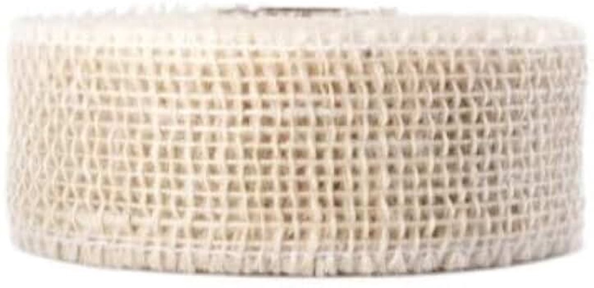 Band cadeaulint in vintage stijl juteband decoratielint voor bruiloft plantenbescherming wit 5 cm, 9 m, 180 g/m²