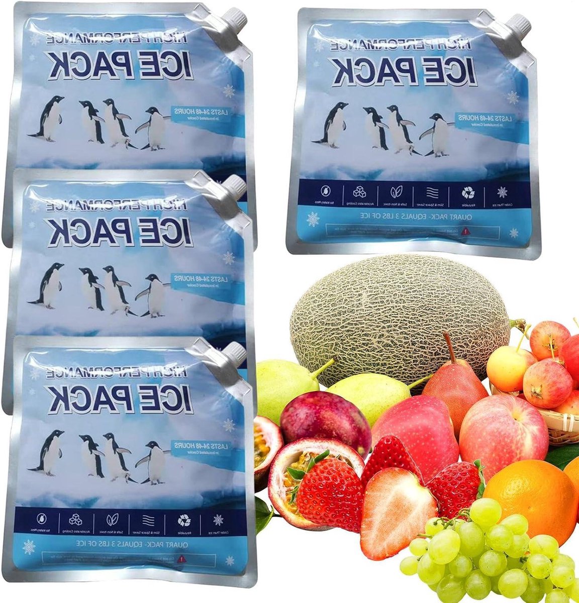 Koelelementen 4 Stuks - Herbruikbare Koelpacks - Lunchbox Koelen - Lekvrij Ontwerp - 800 ml Capaciteit - Blauw