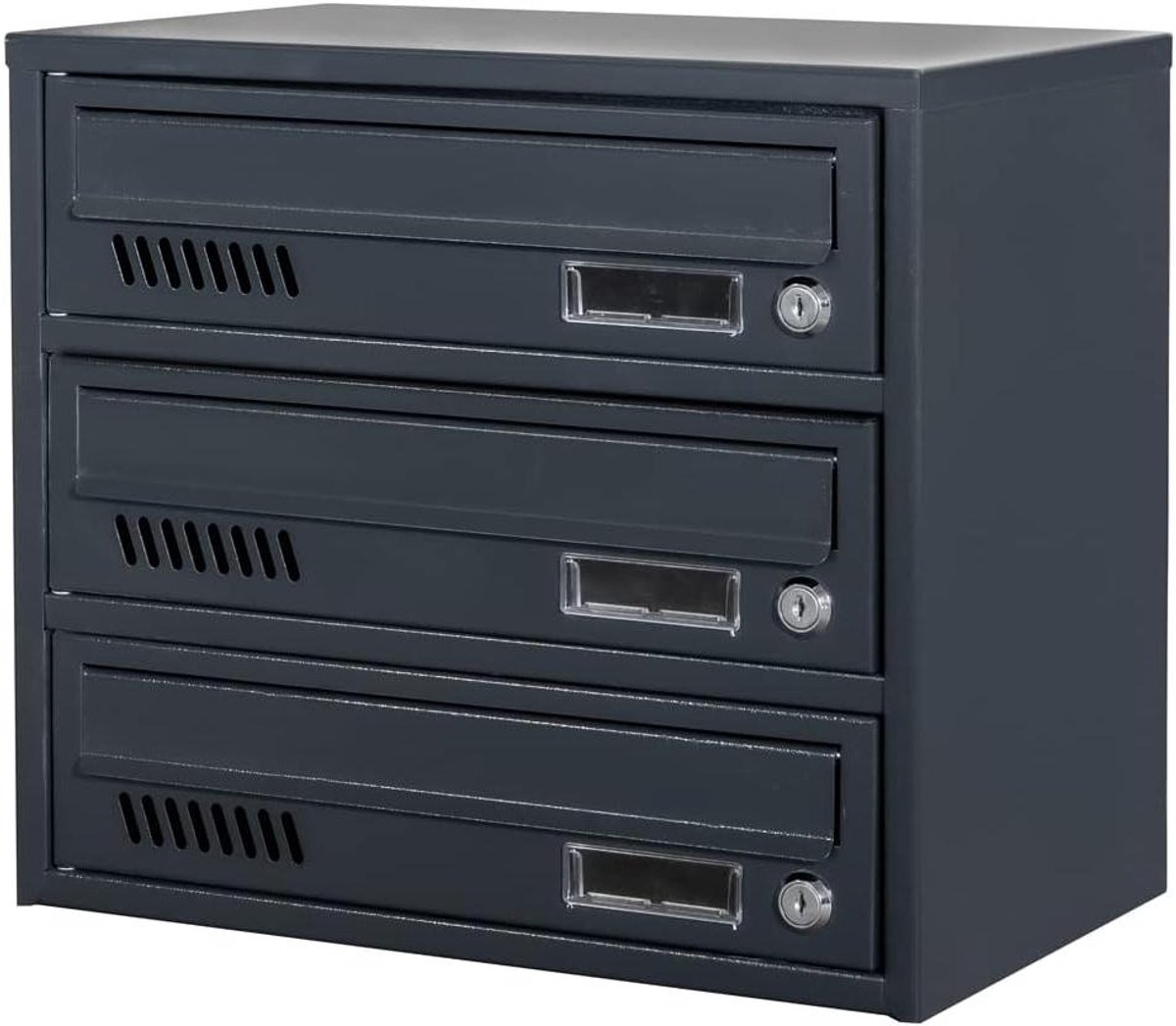 Brievenbus Systeem - Postbus Modules - Veilige Post Ontvangst - Vandaalbestendig Plaatstaal - 345H x 39B x 25D cm - Antraciet