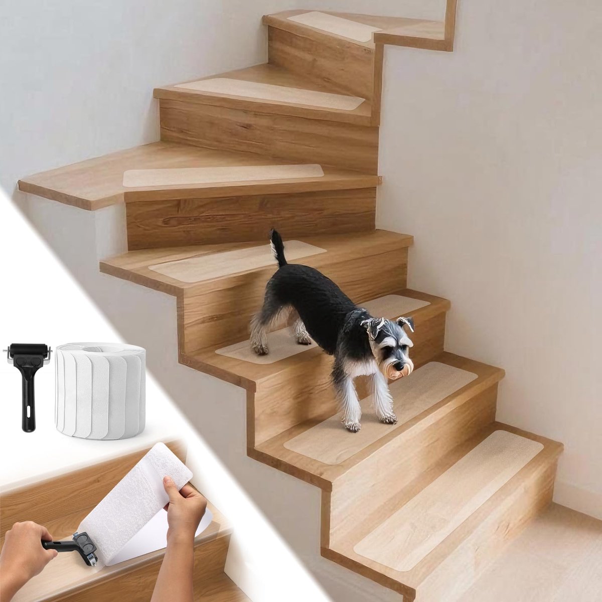 longziming -Antislip Sticker - Antislipstrips - Antislipstickers voor trappen - Transparant - Zelfklevend - 61x10cm - PEVA - Binnen en Buiten - 15 stuks