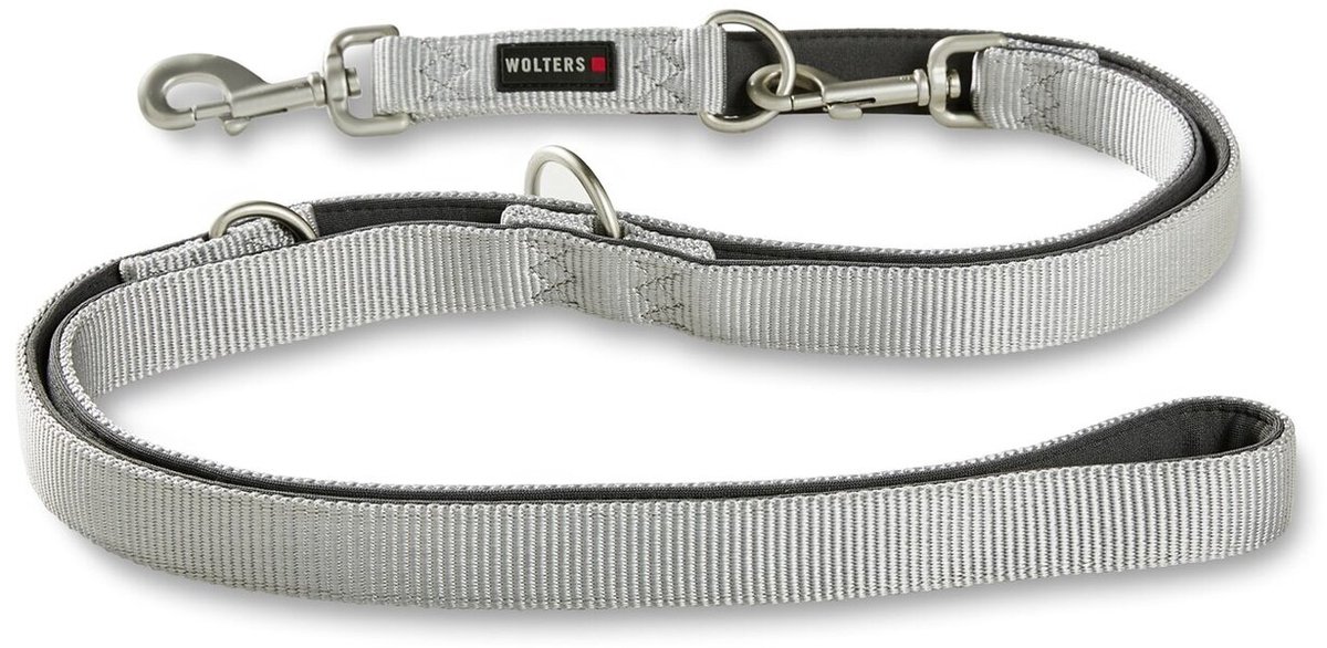 WOLTERS honden uitlaatriem comfort | Grafiet/Zwart | Maat L | SoftGrip | Nylon en Neopreen | 2 Meter | 200cm x 20mm