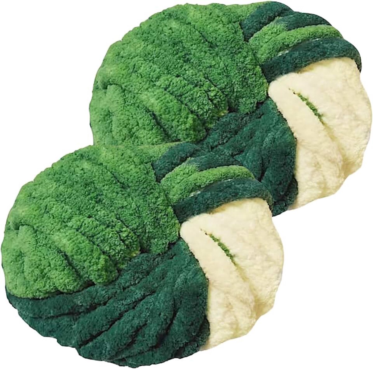 Wol 2 Stuks 500g, Chunky Garens voor Arm Breien en Haken van Dekens, XXL Reuzenwol voor Breien van Sjaals, Mutsen en Huisdiernest - Bosgroen