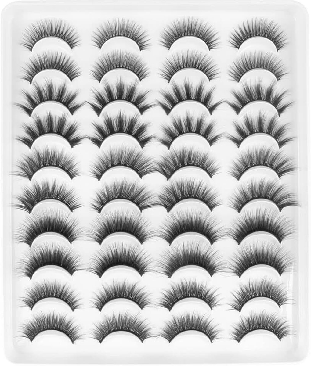 Valse Wimpers 20 paar Herbruikbare Handgemaakte Nepwimpers 5 Stijlen False Eyelashes Volume Dunne Zachte Strook