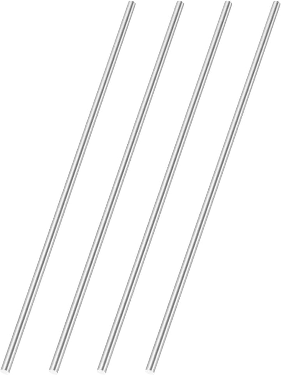 4 stuks 150 mm lang rondstaal, 3,4 mm diameter, HSS stalen stangen, massief metalen staafstaal, ronde metalen stang voor het knutselen, huis, tuin, modelbouw, machinebouw, industriële