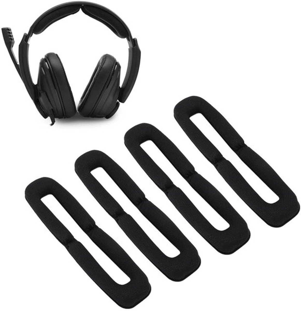 Set van 4 Hoofdkussens - Vervangende Hoofdkussens - Zacht Schuim voor Gamingheadset - Comfortabel en Ademend - Geschikt voor GSP300 GSP30...