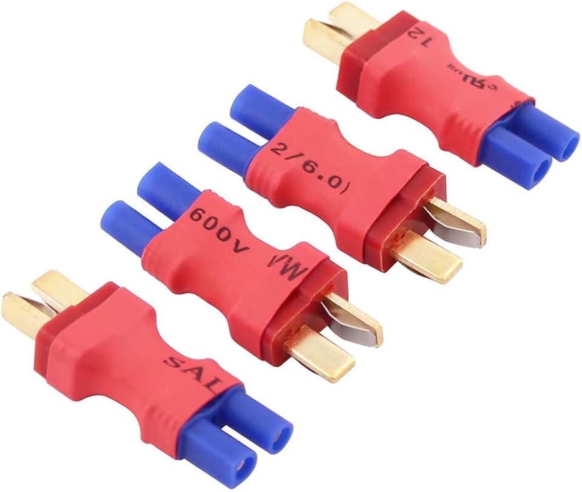 4pcs No Wires Connector: EC2 Female to Male T-Plug Deans Style Adapter(C35-4)