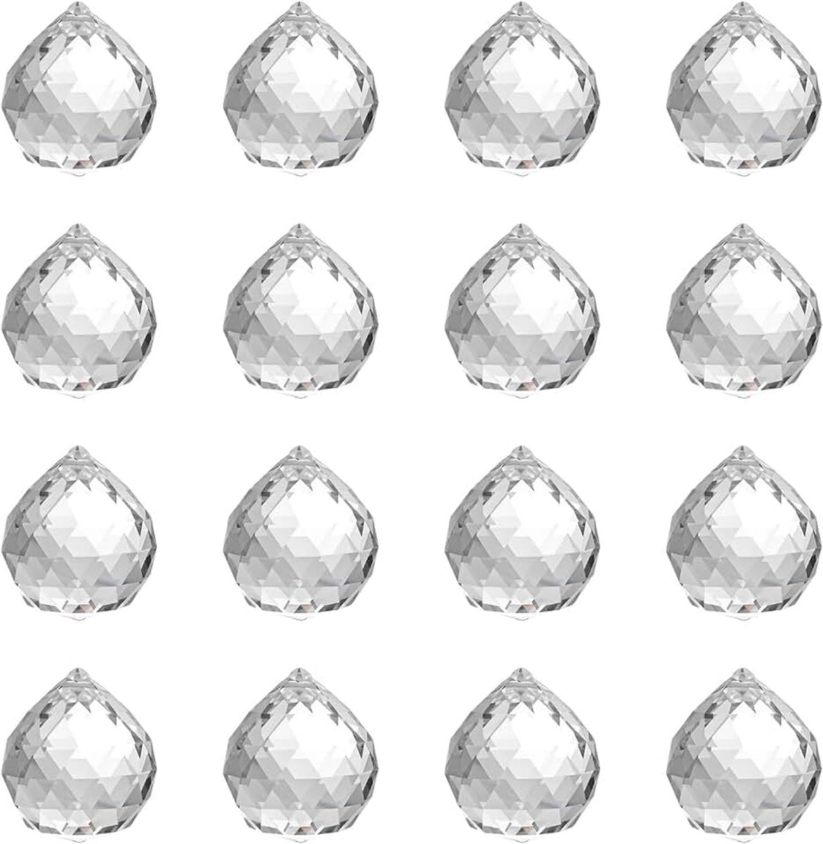 Feng Shui gefacetteerde 12 stuks kristallen bolprisma 30 mm | Zonnevanger kristal, kristallen glazen bol, prisma kristal voor fotografie, tuinraamdecoratie