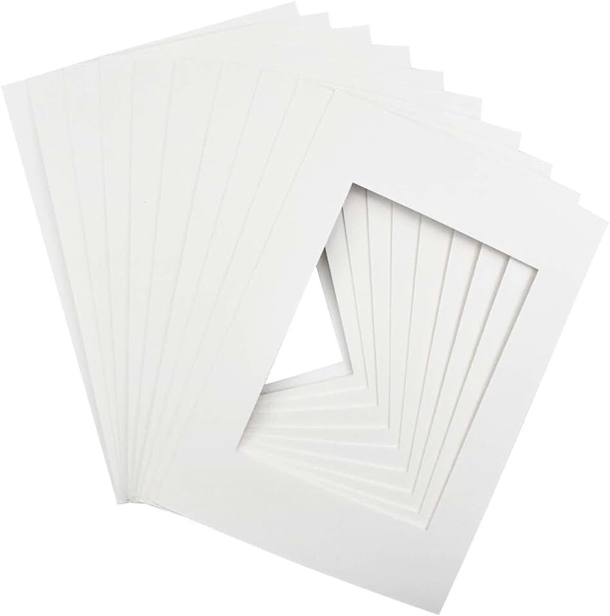 10 stuks passe-partouts voor foto, A4, wit karton, voor foto, geschikt voor foto 17,5 x 5,5 inch (wit)