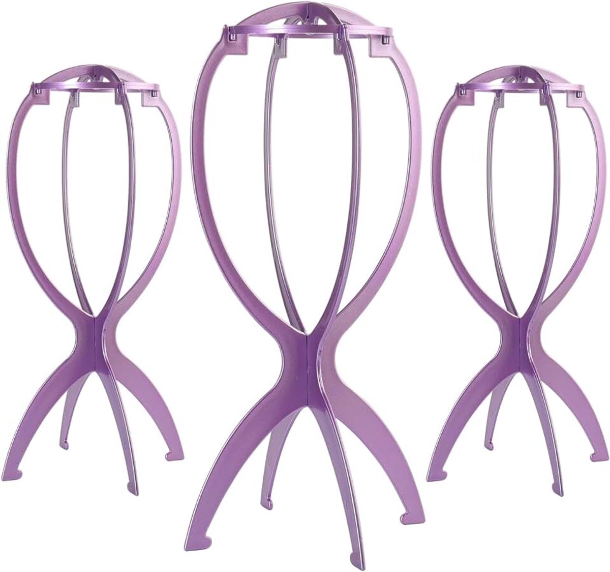 Pruikenstandaards voor Pruiken, Roségoud, 3 Stukken | Makkelijk Mee te Nemen op Reis, Ideaal voor het Drogen van Pruiken en Tonen van Cosplay Maskers