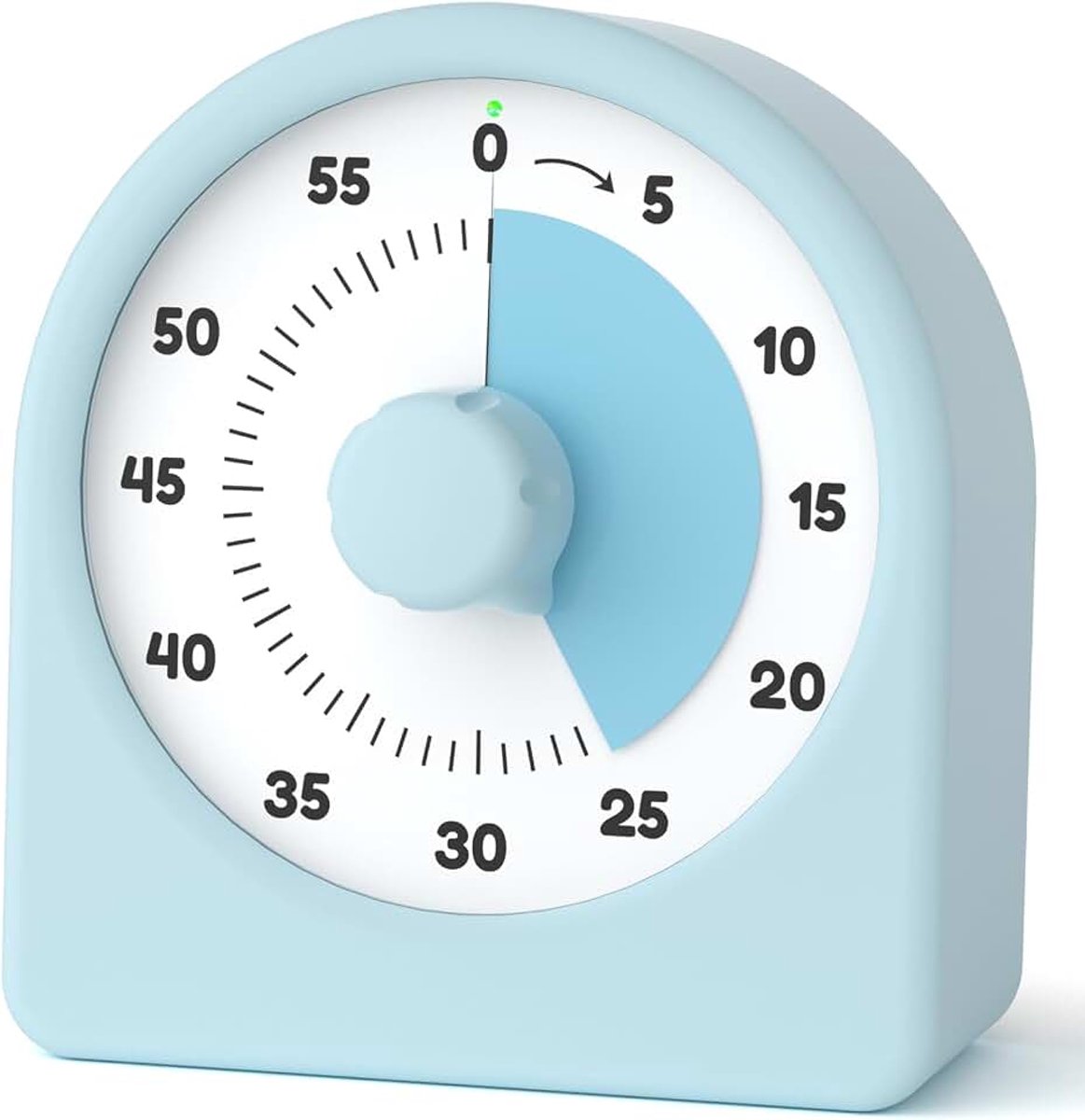Visuele timer 60 minuten afteltimer met pauzefunctie | Verwisselbare siliconen hoes voor kinderen en volwassenen, stille tijdmeter voor keuken, school, kantoor, incl. batterij