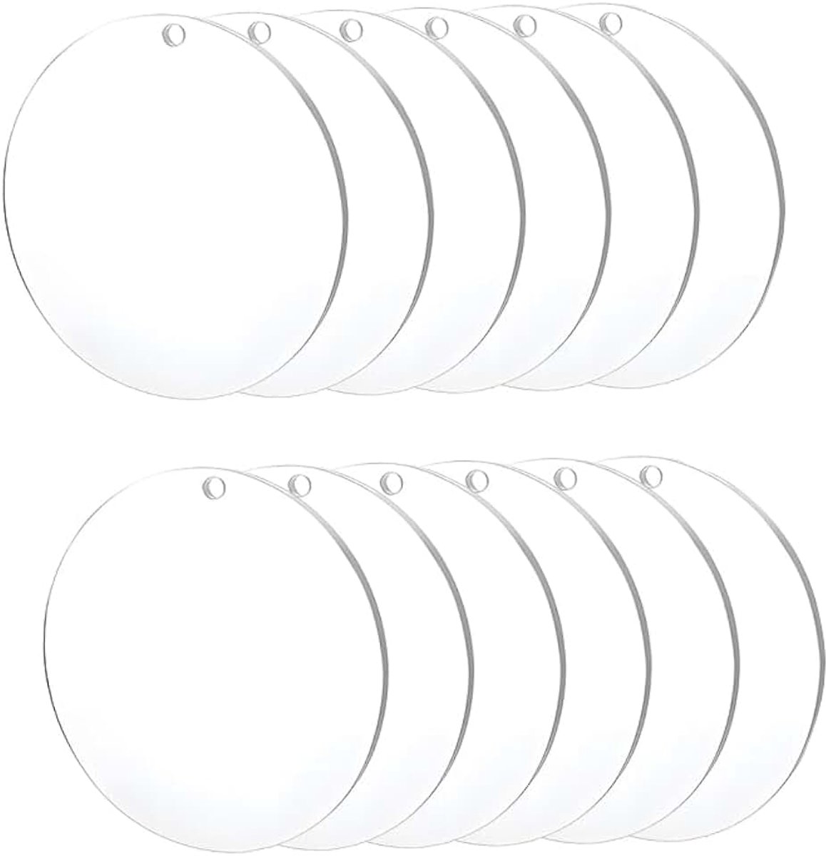 12 stuks 15 cm ronde acrylglasplaat, transparant, ronde acrylglas, blanke hangers, transparant, voor fotolijsten, display, schilderen, doe-het-zelf handwerk, decoratieve hangers, onderzetters, prints
