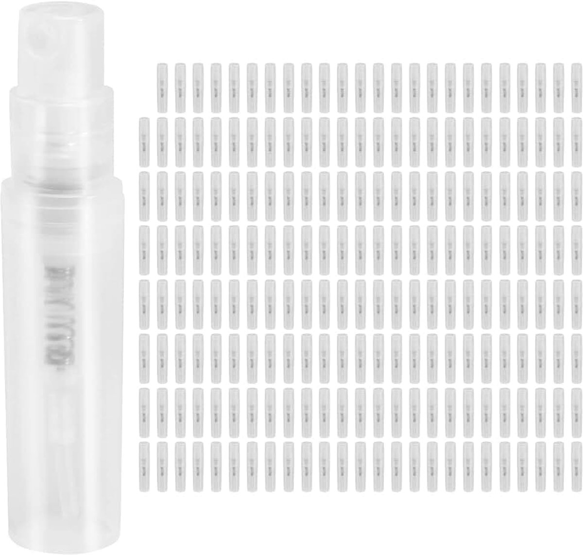 200 stuks / partij 2 ml transparante kunststof spuitfles kleine cosmetische verpakking verstuiver parfumflessen verstuiver spuitvloeistof