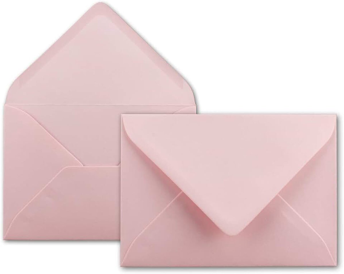 FarbenFroh 80g/m², B6 enveloppen, 175 x 125 mm, Natte Afdichting Gesamtparent 25 Umschläge roze