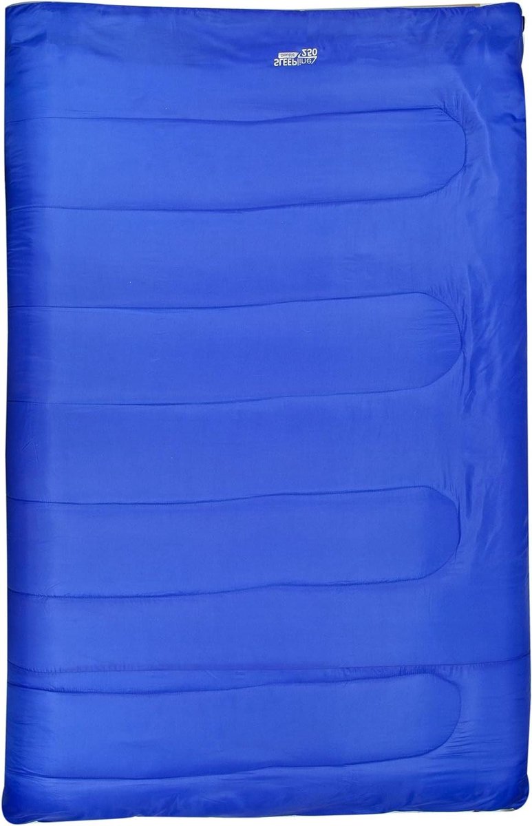 Dubbele Slaapzak - Kampeer Slaapzak - Kamperen en Outdoor - Comfort temperatuur 5-15°C - Voor 2 personen - Koningsblauw
