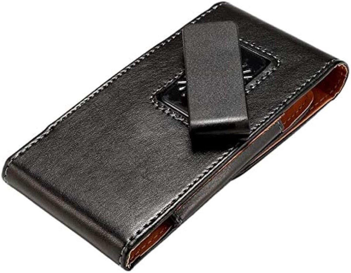 Lederen Holster Executive Case riemclip Rotary 360 voor VERNEE M6 (2018) - Zwart