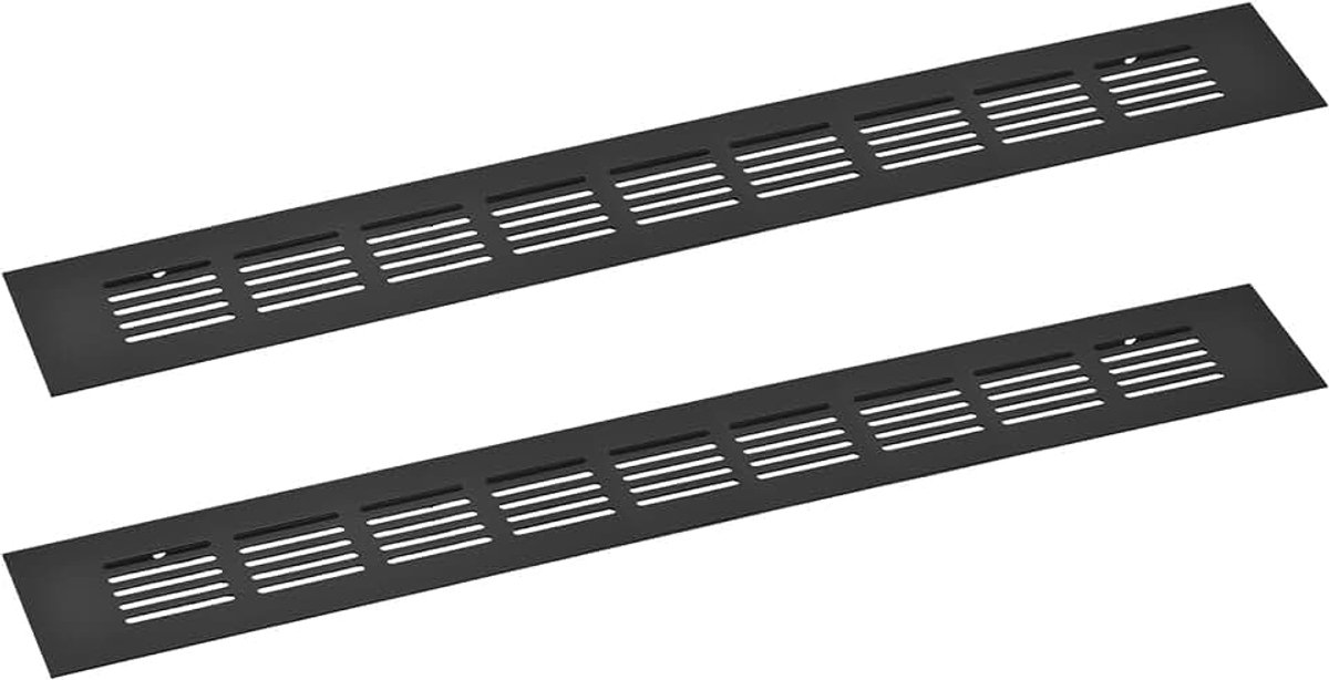 2 stuks rechthoekige ventilatie grille aluminium legering mesh ventilatie afdekking lamellen ventilatie deksel voor kast garderobe schoenenkast kledingkast 350x50mm / 13.78"x1.97"