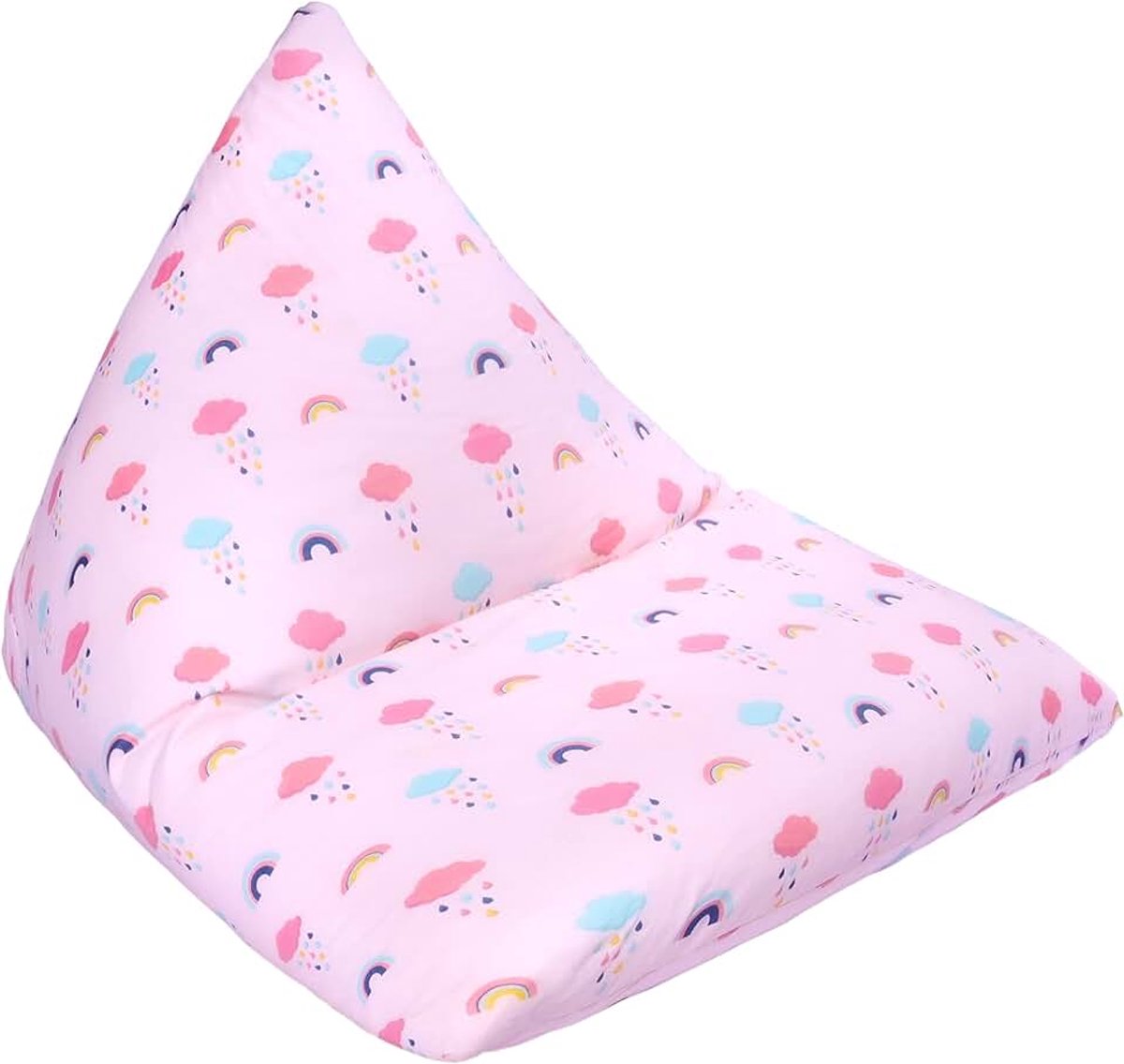 Steady Bed Kinderen Kinderen Piramidevormige Zitzak | Comfortabele Peuter Meubels | Zachte Kinderveilige Ligstoel Zitkamer (Regenboog)