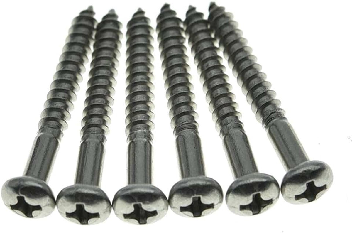 6 stuks roestvrijstalen Phillips ovale kop gitaar tremolo bridge montageschroeven voor Fender Stratocaster