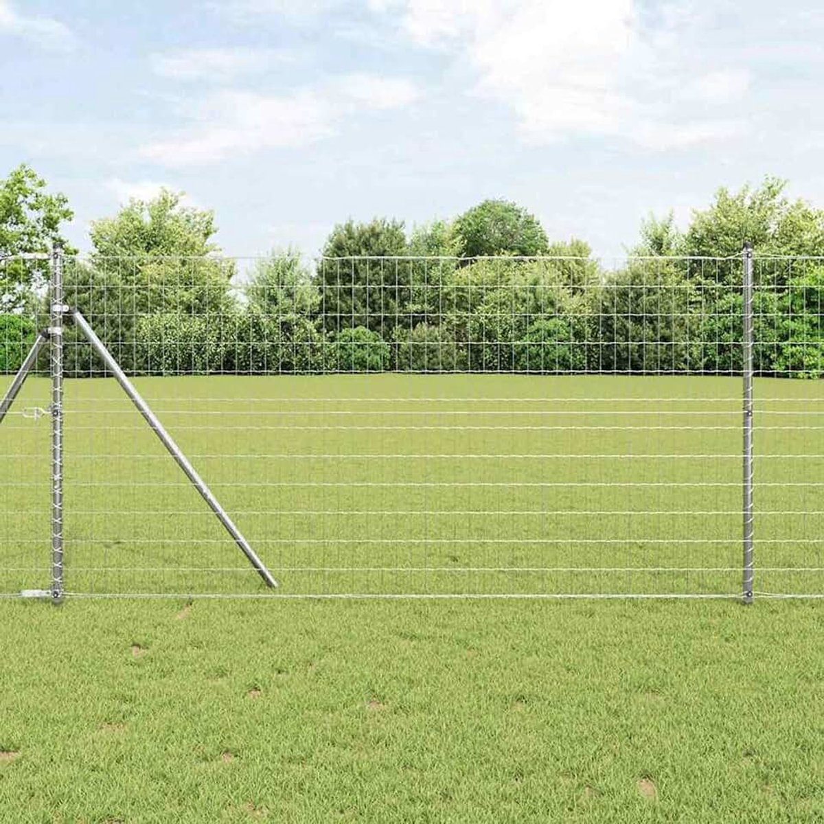 Palen 1,2 x 10 m gegalvaniseerd staal, stabiele stalen palen voor tuinhekken, landbouw, wilgennetten, kippendraad 3350471
