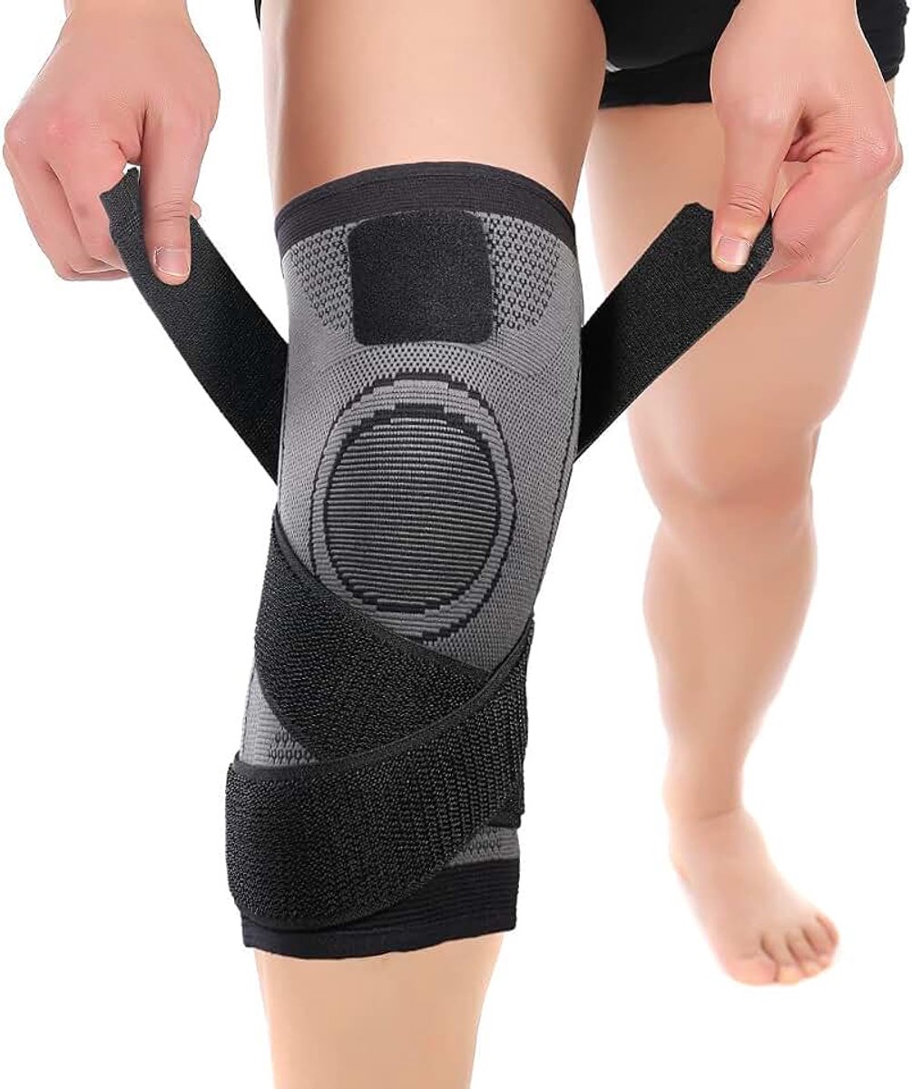 Kniesteun, gecomprimeerde kniebrace voor mannen en vrouwen, met zijstabilisatoren, medische kniebeschermers voor hardlopen, meniscusris, ACL, artritis, gewrichtspijsverlichting