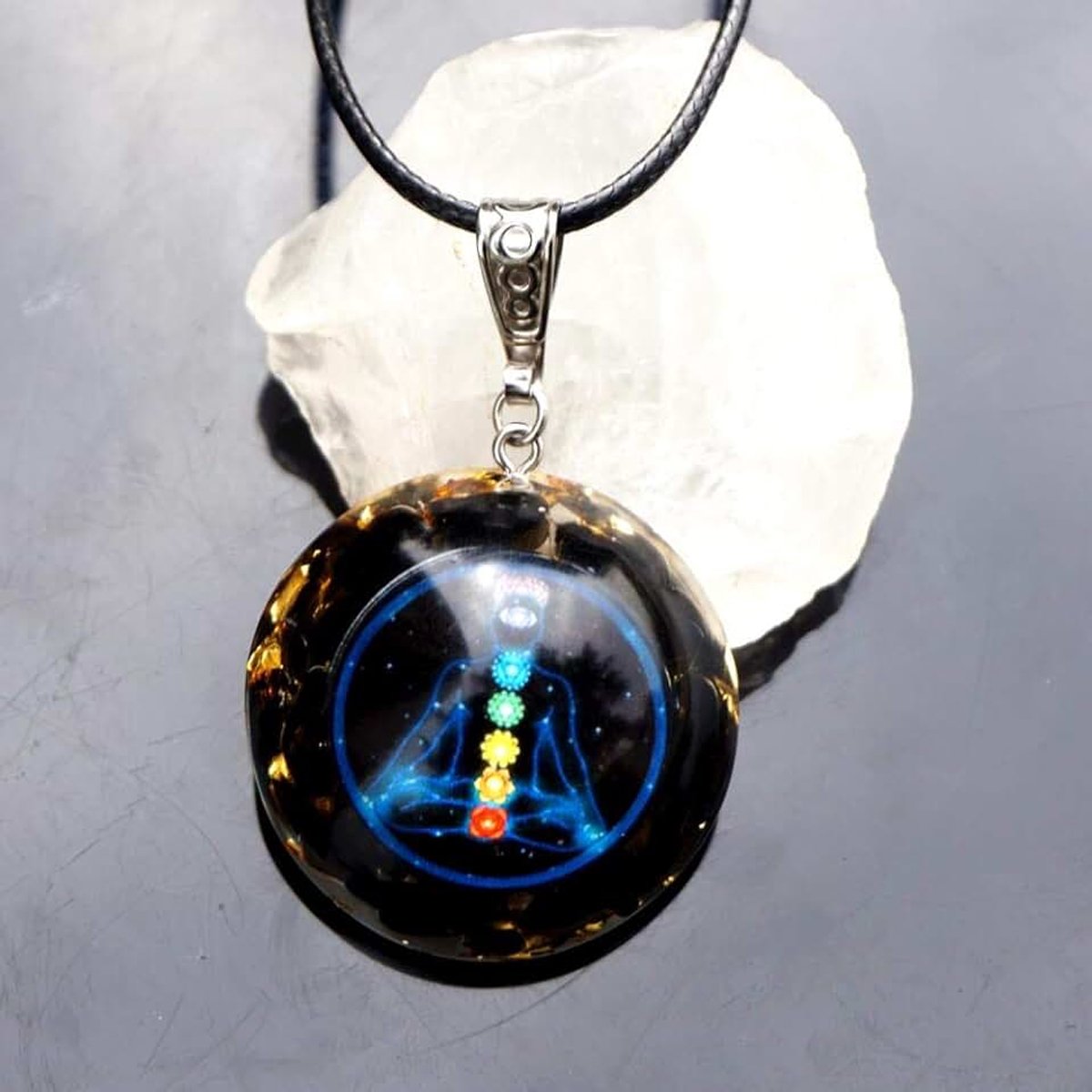 Obsidian Orgonite Hangers, Obsidian Natural Crystal Energy Chakra EMF Protection Reiki Healing Orgone voor vrouwen en mannen